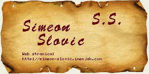 Simeon Slović vizit kartica